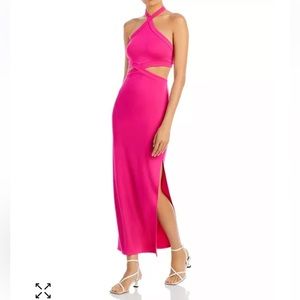 Fore Bloomingdales Pink High Neck Maxi Dress